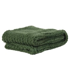 HEAVY KNITTED BLANKET OLIVE - BLANKETS, TOWELS